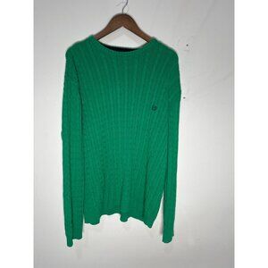 Chaps Men’s Green Crewneck Long-Sleeve Woven Shirt Size XL – Classic Casual Prep